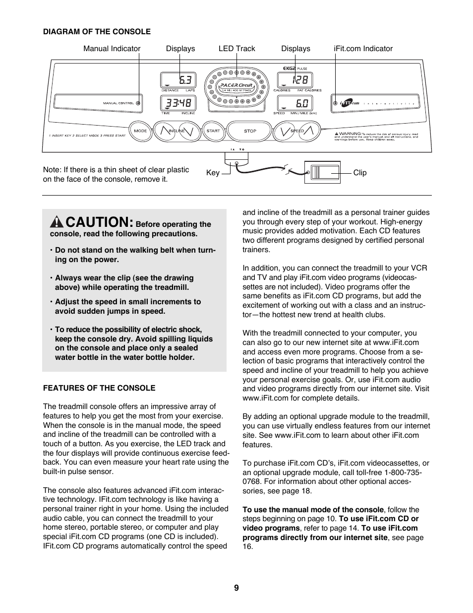 Caution | ProForm 831.299251 User Manual | Page 9 / 26