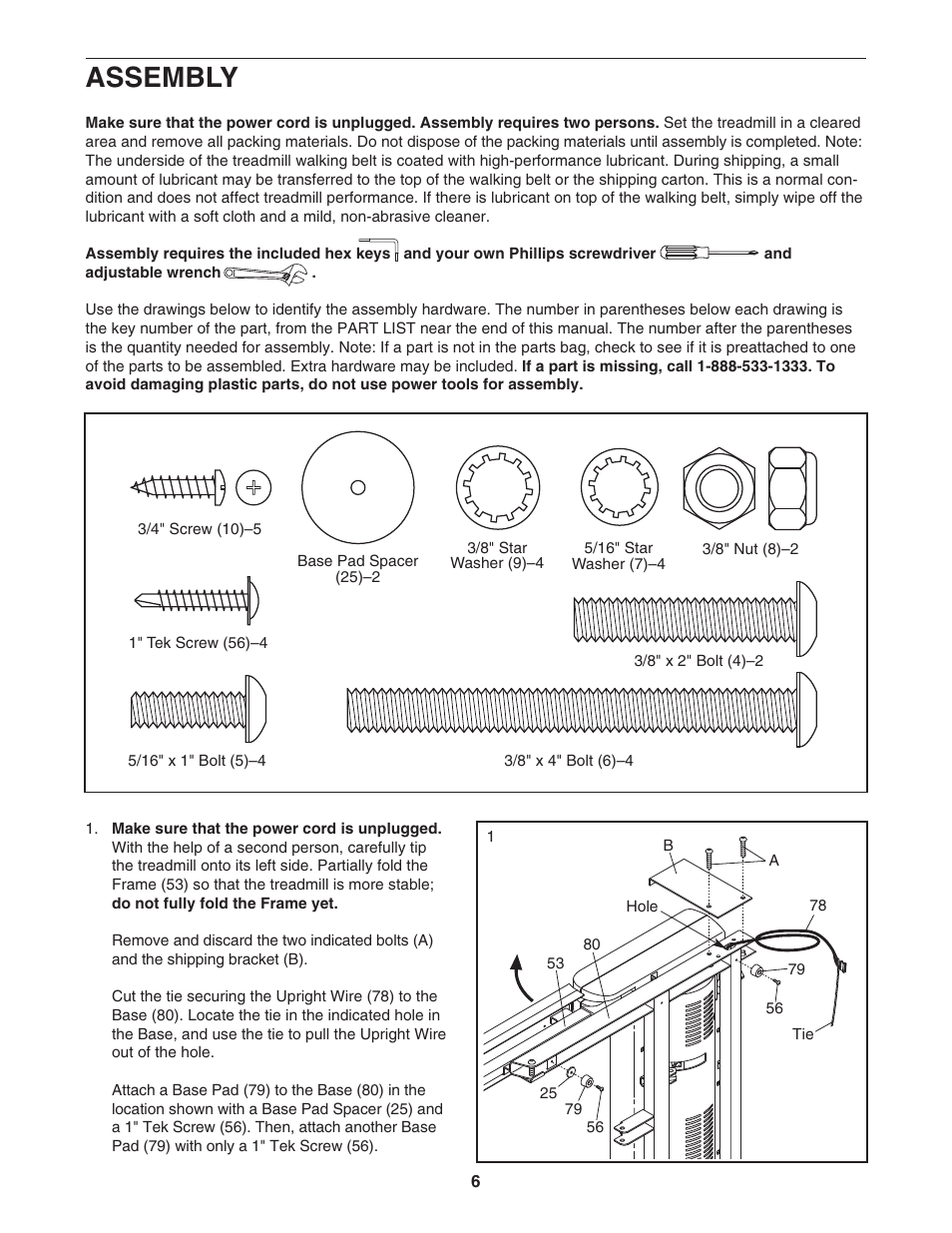 Assembly | ProForm XP 615 831.24745.3 User Manual | Page 6 / 28