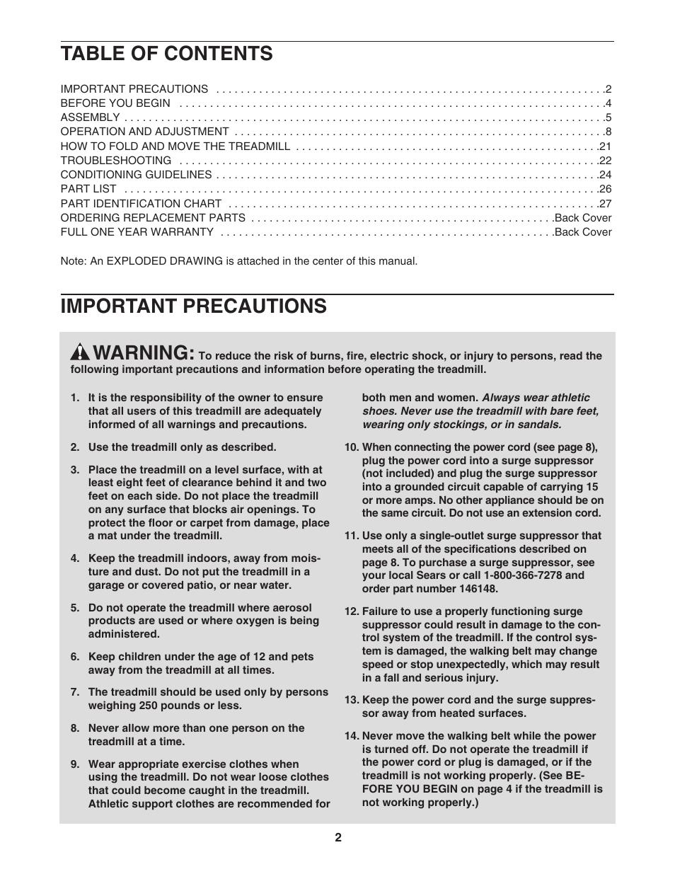 ProForm 831.294062 User Manual | Page 2 / 30
