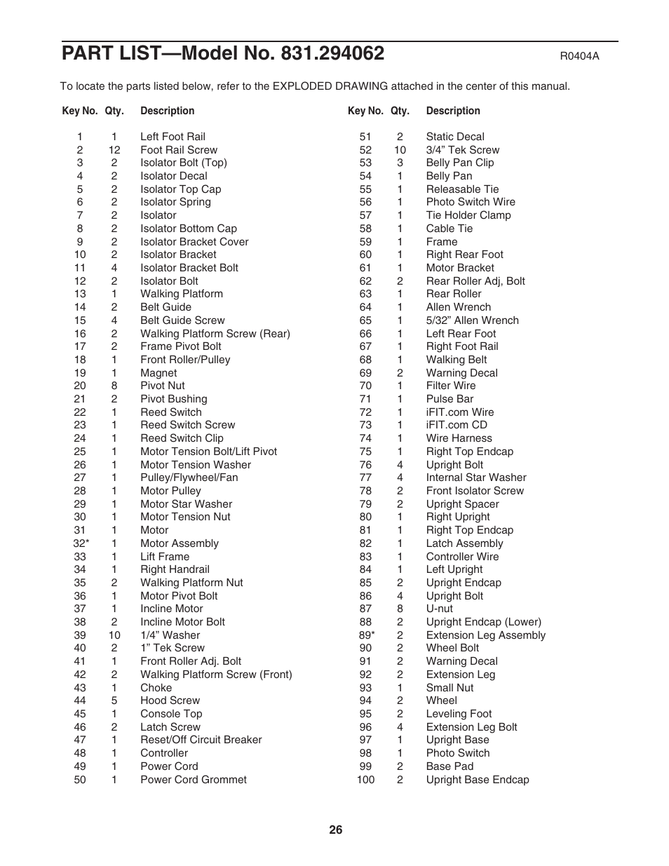 ProForm 831.294062 User Manual | Page 26 / 30