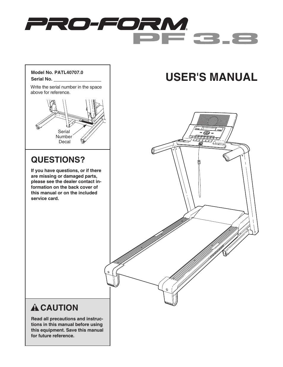 ProForm 3.8 PATL40707.0 User Manual | 36 pages