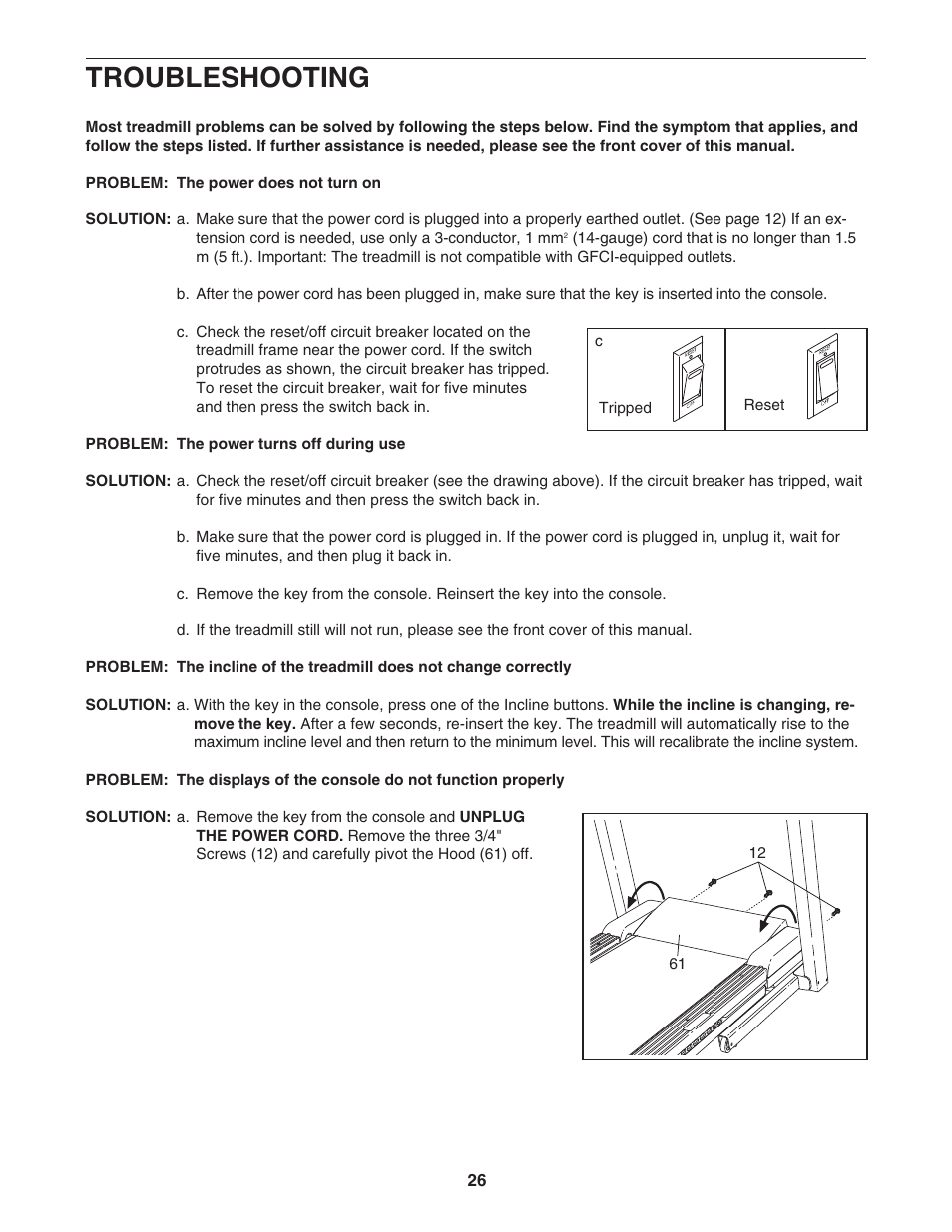 Troubleshooting | ProForm 3.8 PATL40707.0 User Manual | Page 26 / 36