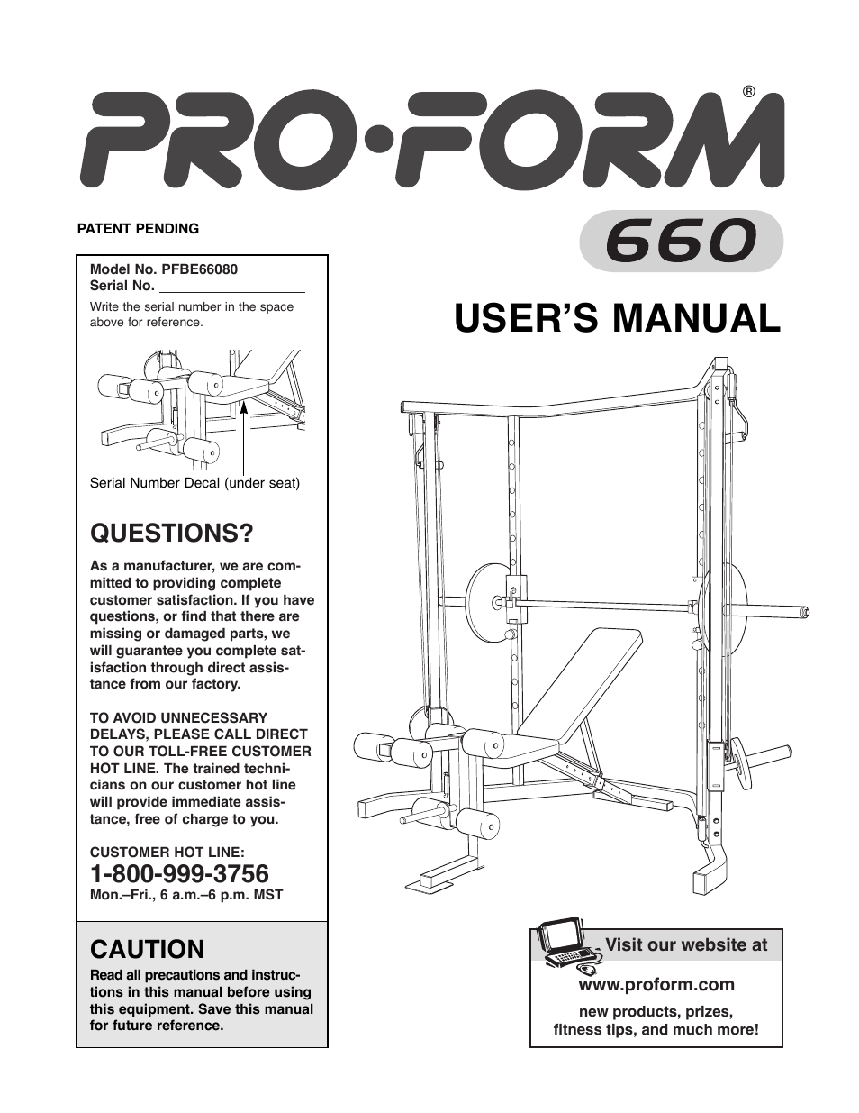 ProForm PFBE66080 User Manual | 22 pages