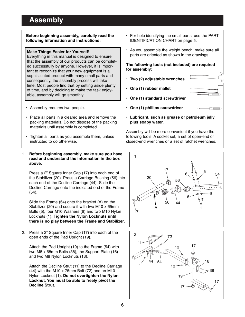 Assembly | ProForm PFBE66080 User Manual | Page 6 / 22