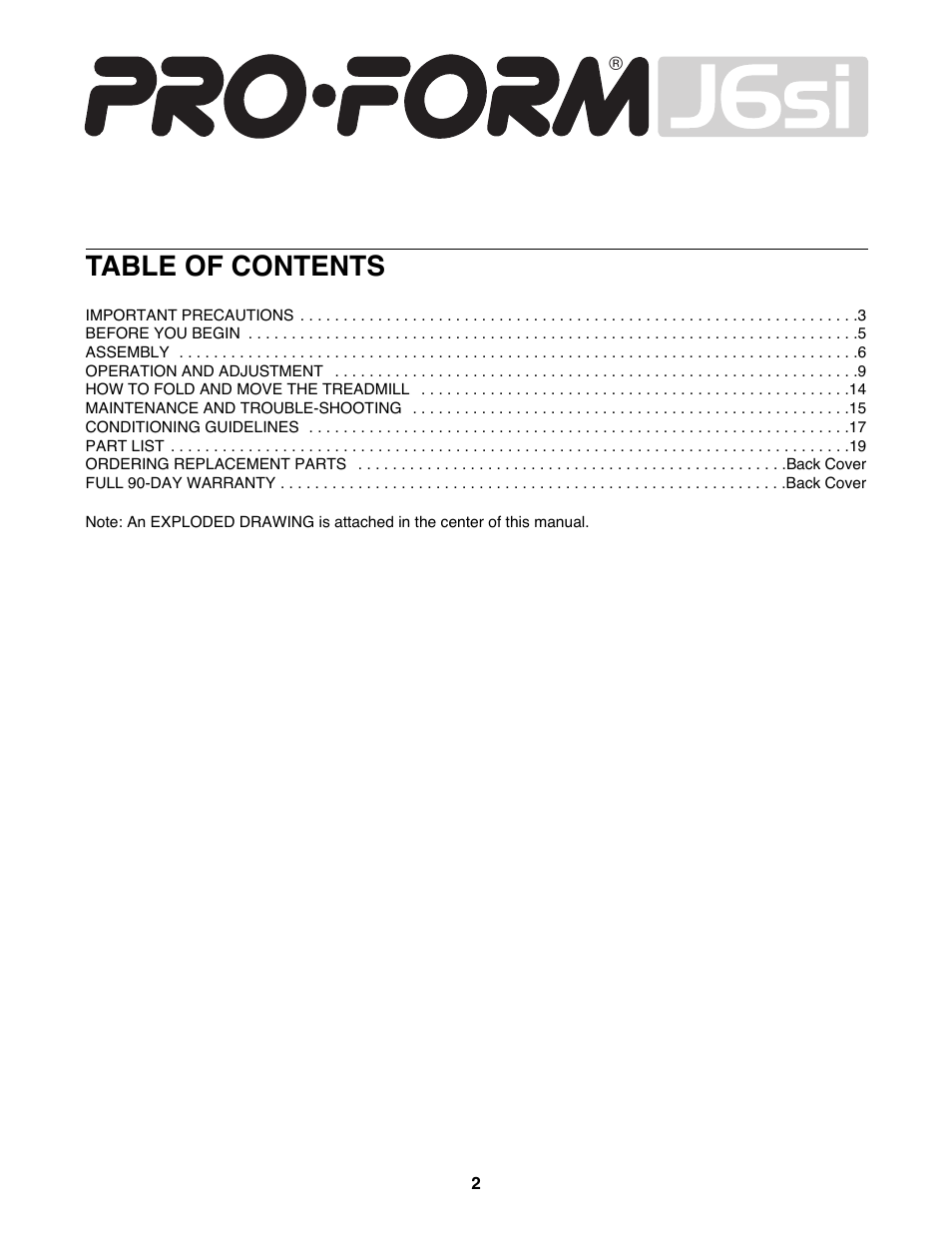 ProForm 831.297791 User Manual | Page 2 / 22