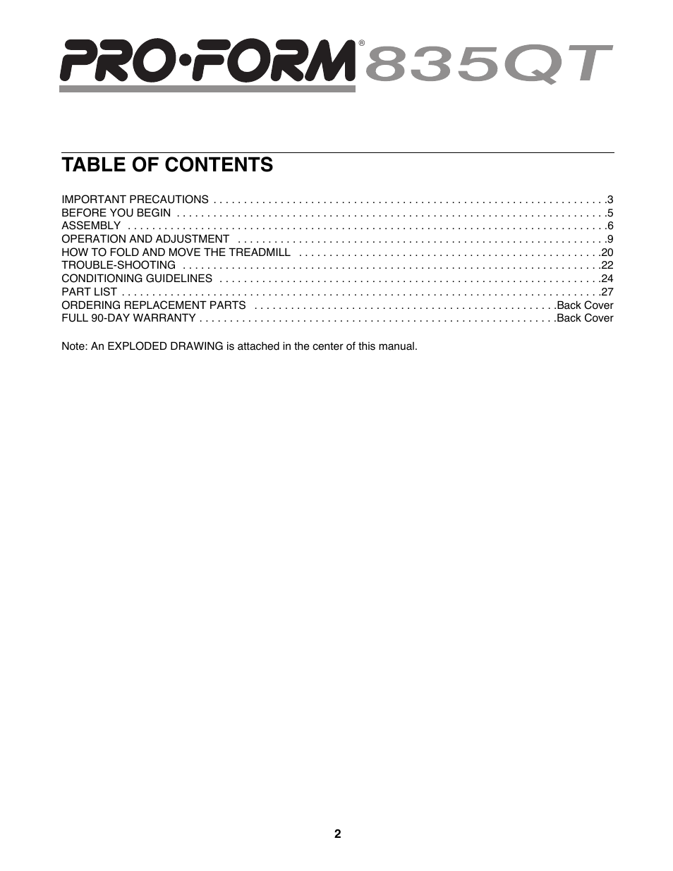 ProForm 831.299481 User Manual | Page 2 / 30