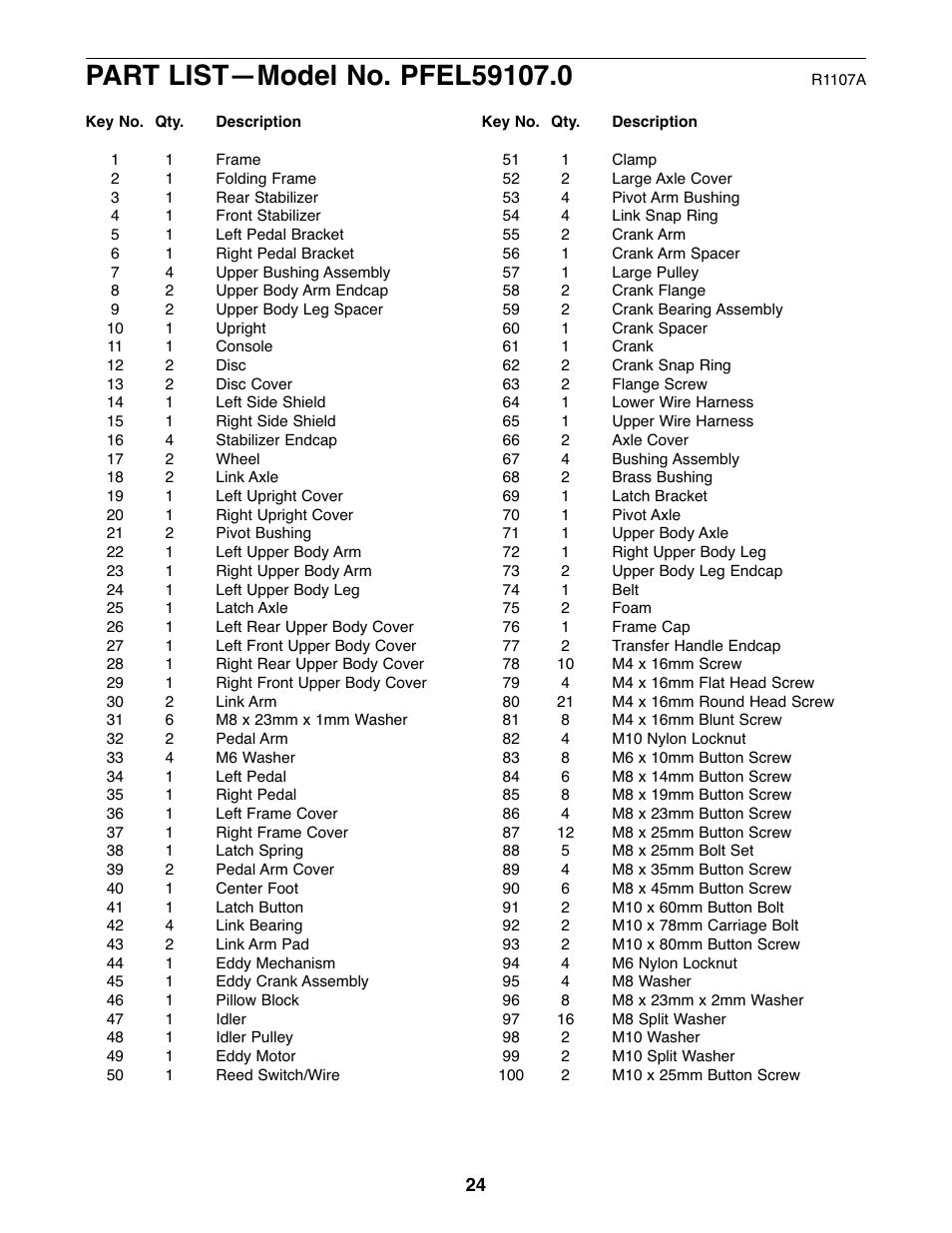 ProForm SPACE SAVER PFEL59107.0 User Manual | Page 24 / 28