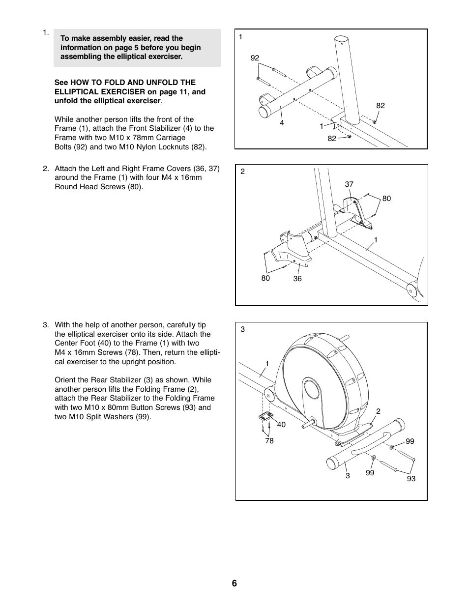 ProForm SPACE SAVER PFEL59107.0 User Manual | Page 6 / 28