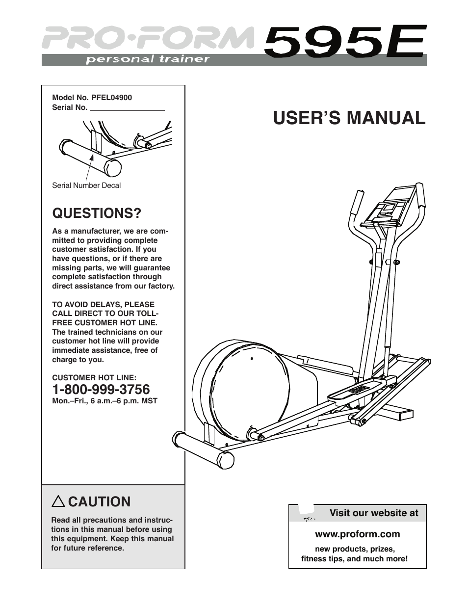 ProForm PFEL04900 User Manual | 20 pages