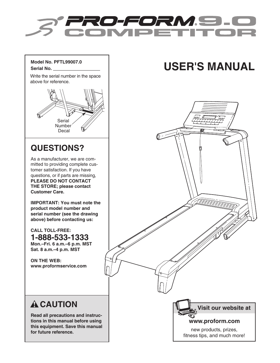 ProForm Competitor PFTL99007.0 User Manual | 32 pages