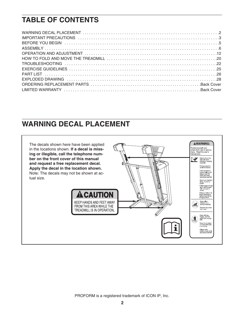 ProForm Competitor PFTL99007.0 User Manual | Page 2 / 32