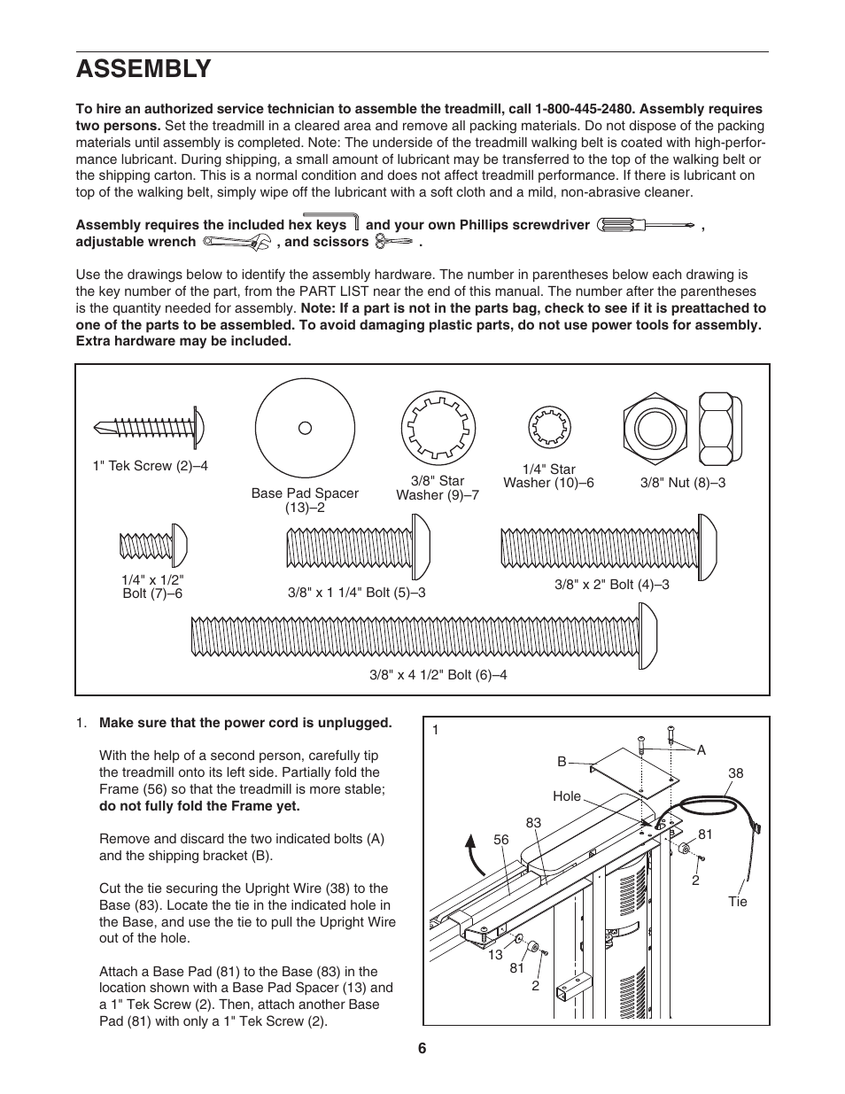 Assembly | ProForm Competitor PFTL99007.0 User Manual | Page 6 / 32