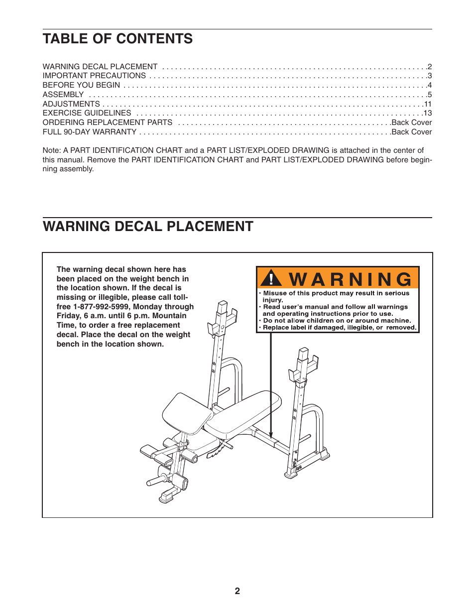 ProForm 831.150320 User Manual | Page 2 / 19