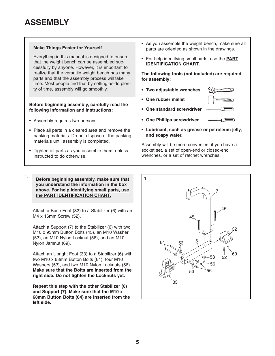 Assembly | ProForm 831.150320 User Manual | Page 5 / 19
