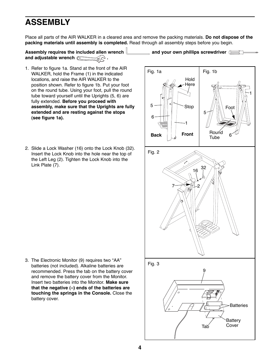 Assembly | ProForm 831.290841 User Manual | Page 4 / 12