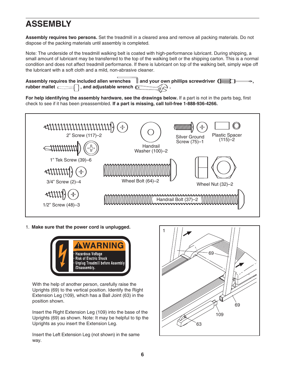 Assembly | ProForm 30513.1 User Manual | Page 6 / 30