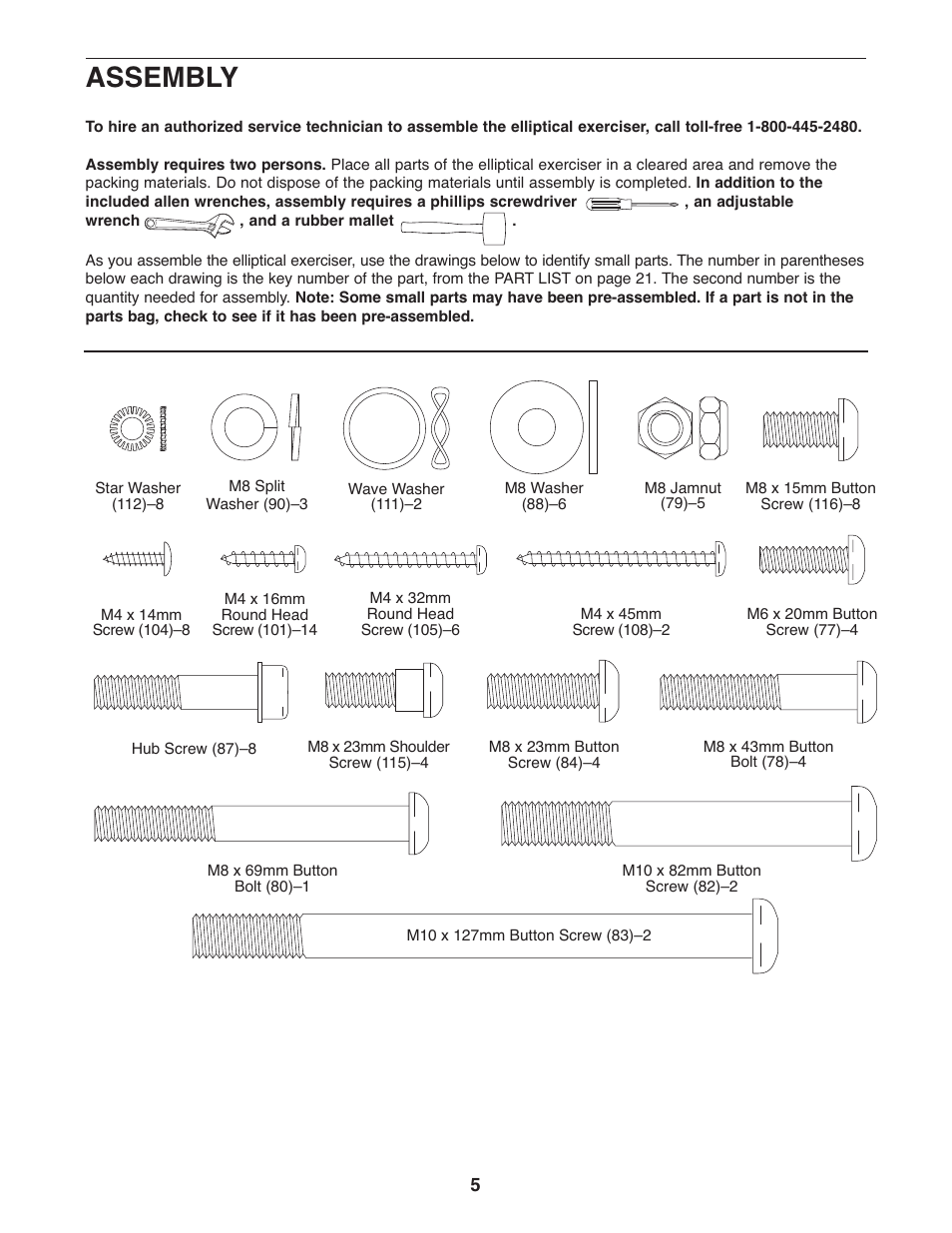 Assembly | ProForm PFEL5905.0 User Manual | Page 5 / 24