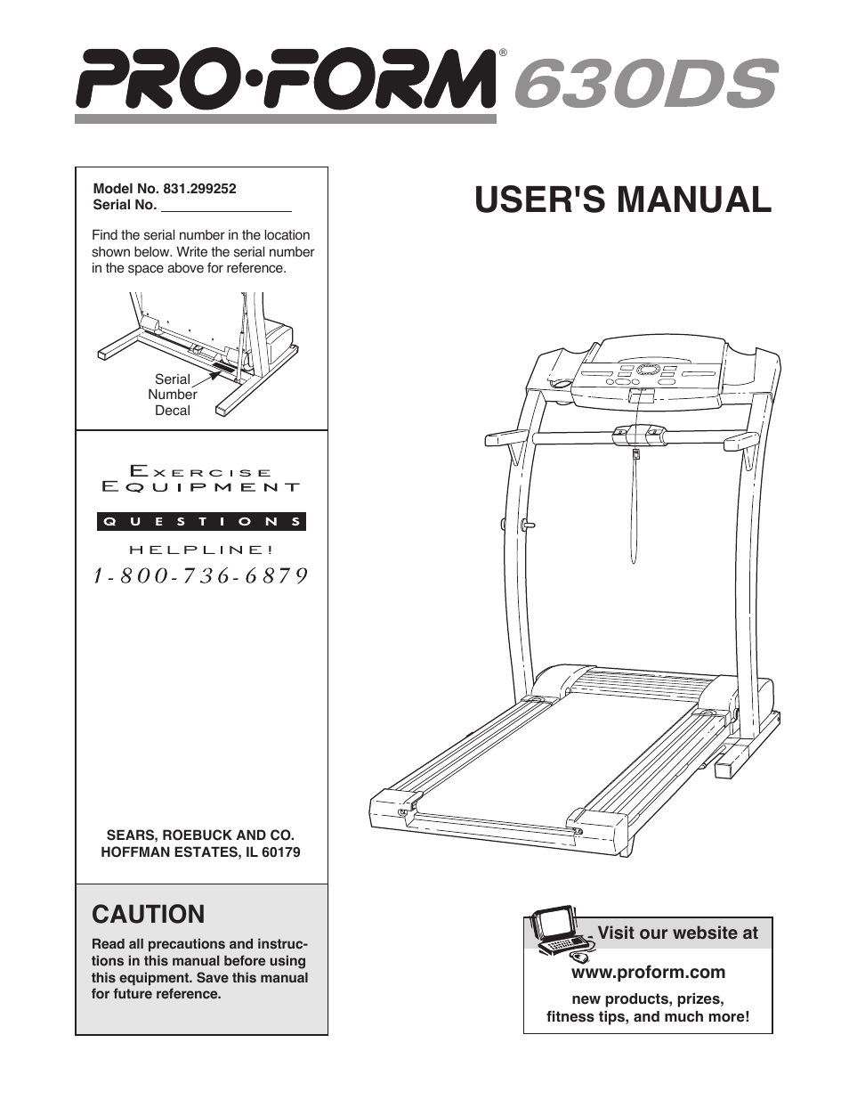 ProForm 831.299252 User Manual | 26 pages