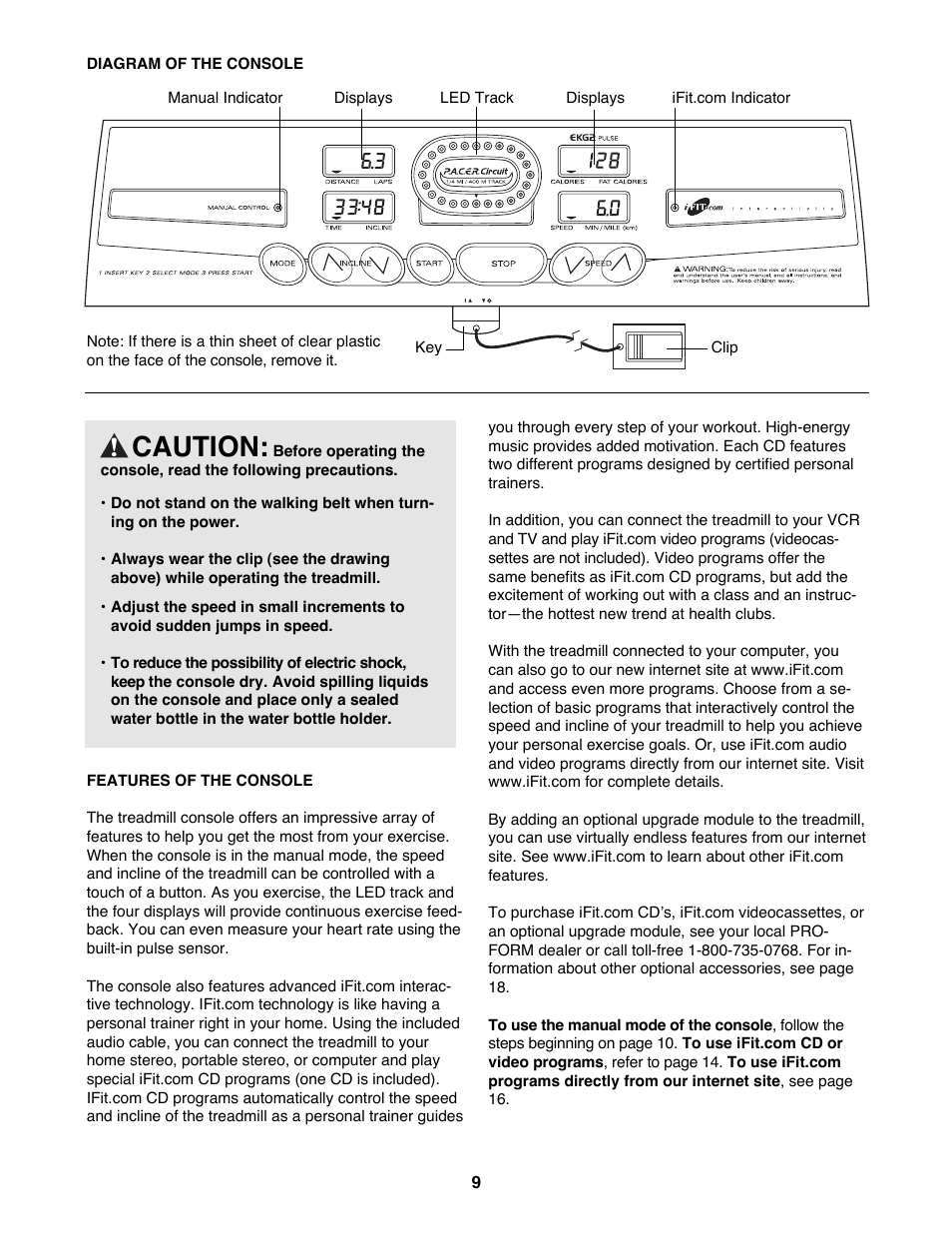 Caution | ProForm 831.299252 User Manual | Page 9 / 26