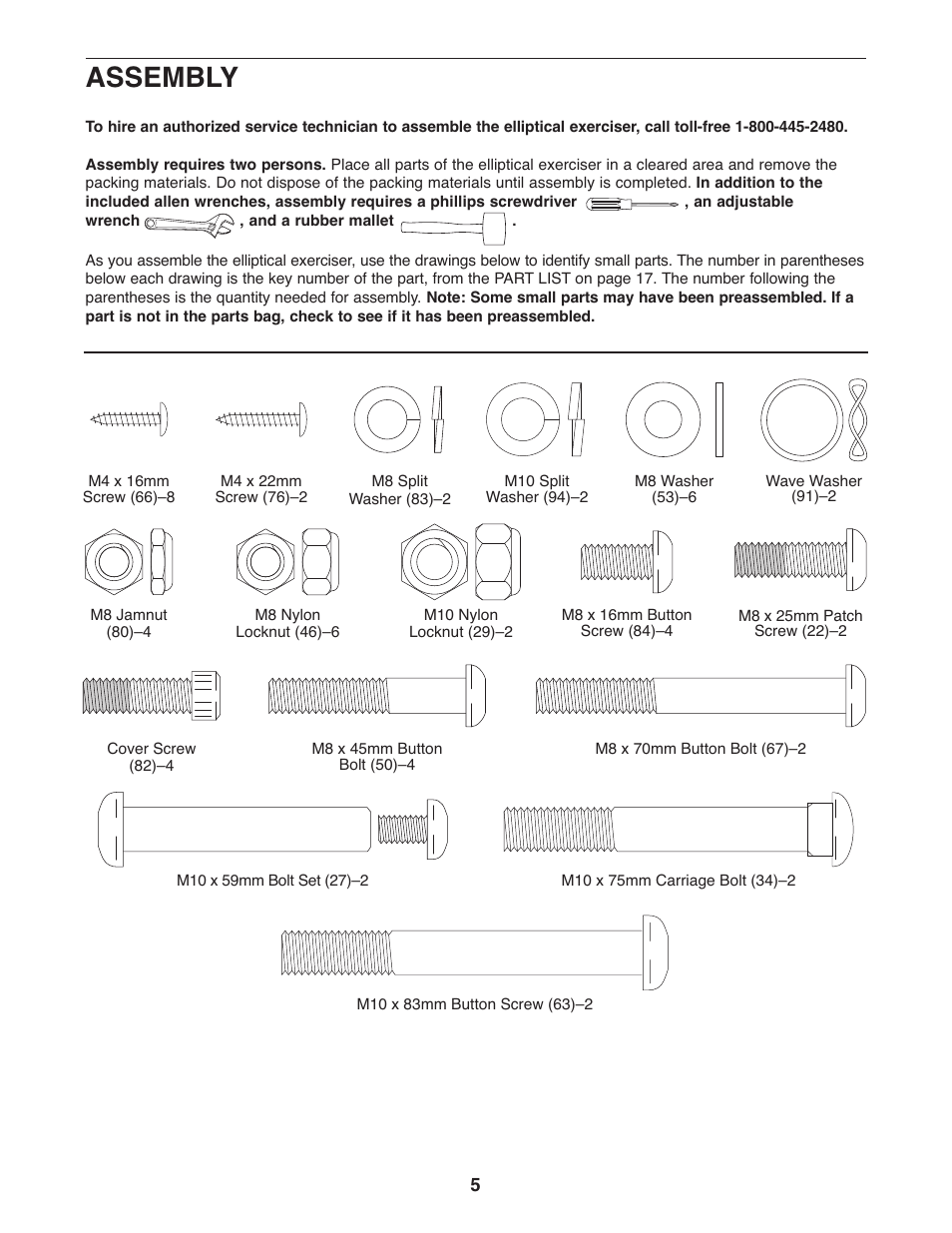 Assembly | ProForm PFEL4905.0 User Manual | Page 5 / 20