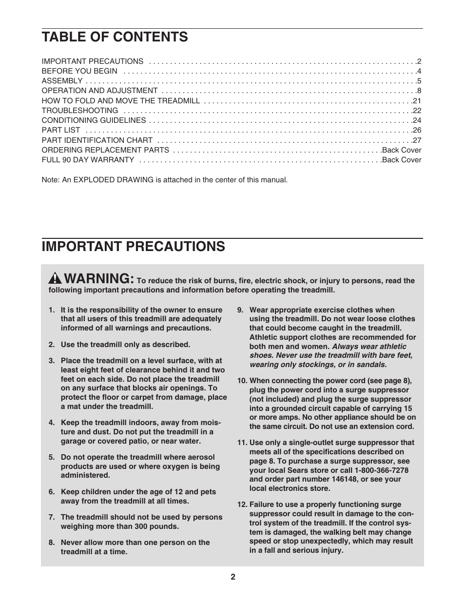 ProForm 831.295250 User Manual | Page 2 / 30