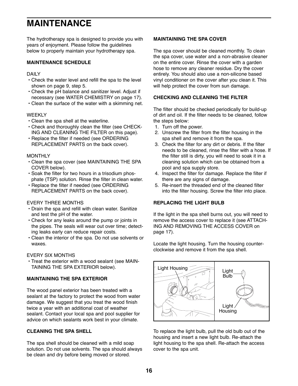 Maintenance | ProForm 831.21005 User Manual | Page 16 / 24