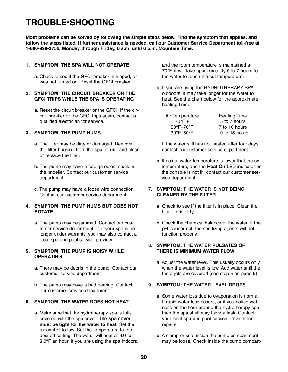 Trouble-shooting | ProForm 831.21005 User Manual | Page 20 / 24