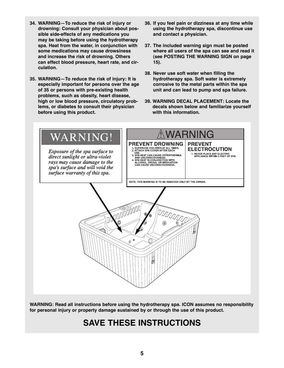 Save these instructions | ProForm 831.21005 User Manual | Page 5 / 24