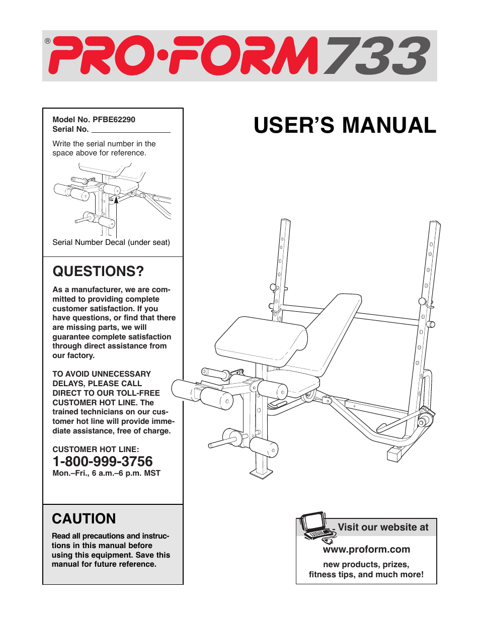 ProForm PFBE62290 User Manual | 18 pages