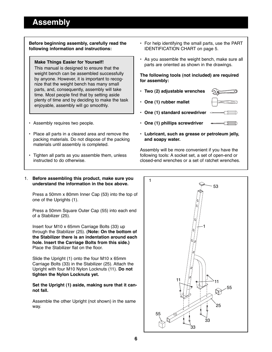 Assembly | ProForm PFBE62290 User Manual | Page 6 / 18