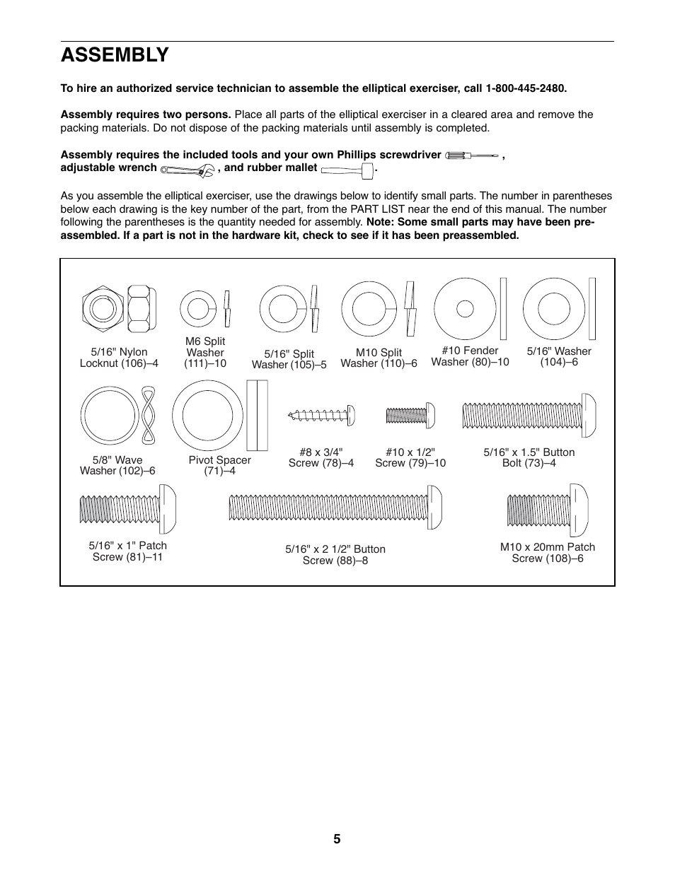 Assembly | ProForm PFEL07807.1 User Manual | Page 5 / 28