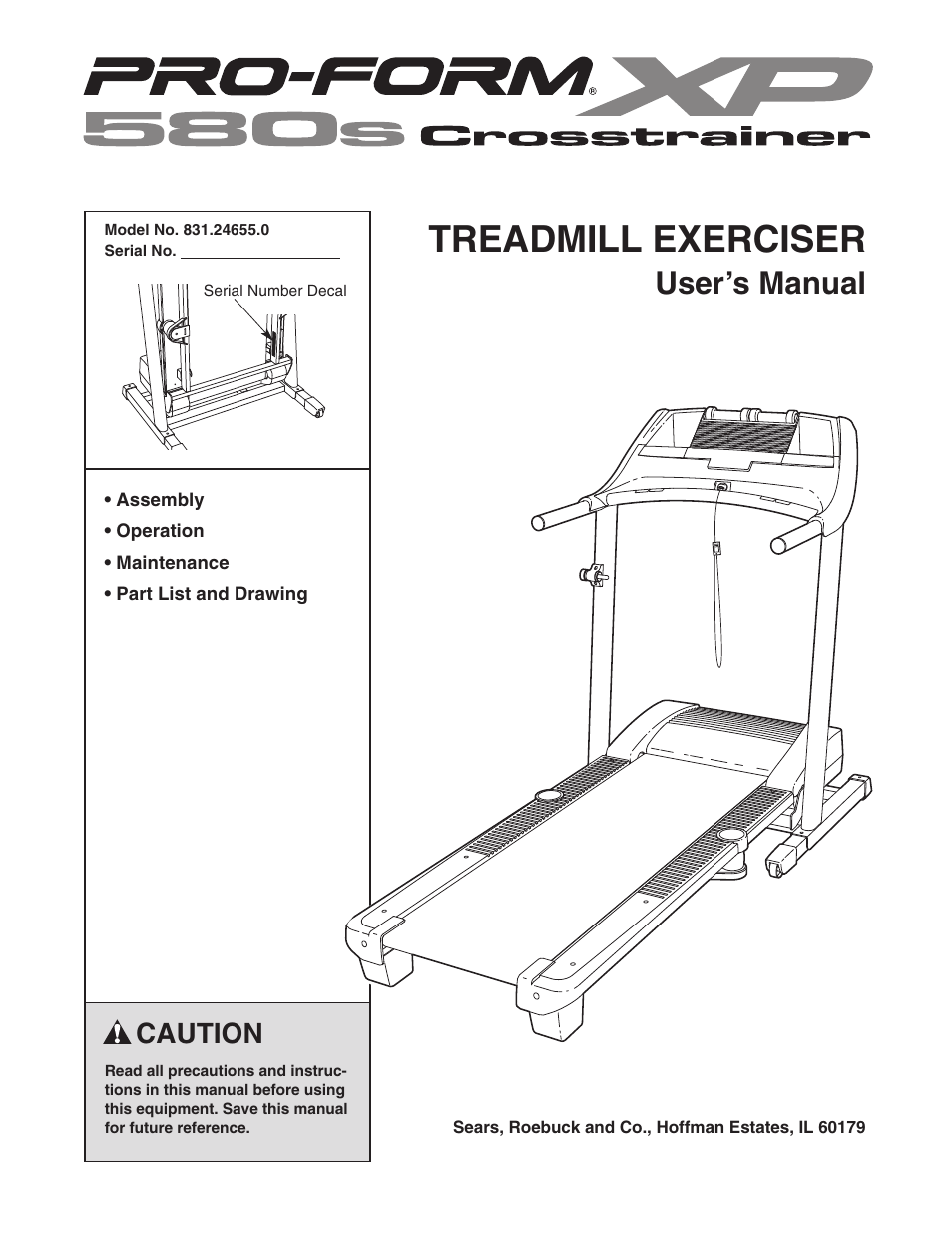 ProForm CrossTrainer 831.24655.0 User Manual | 28 pages