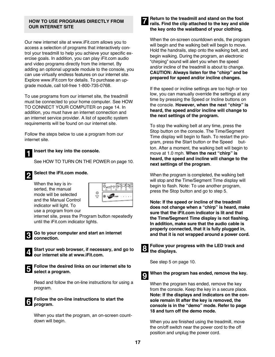 ProForm 785Pi User Manual | Page 17 / 26