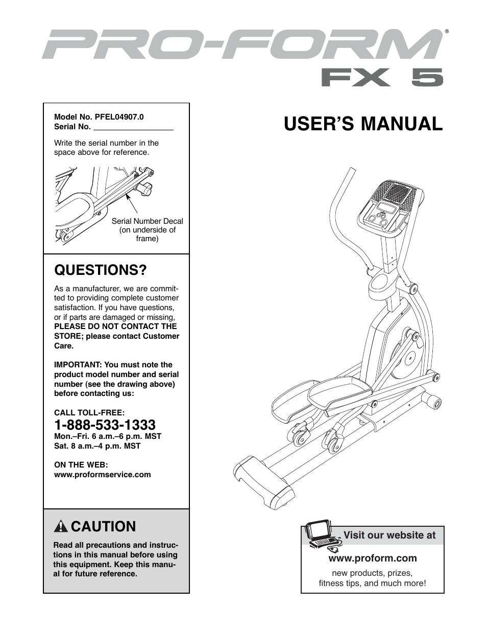 ProForm PFEL04907.0 User Manual | 24 pages