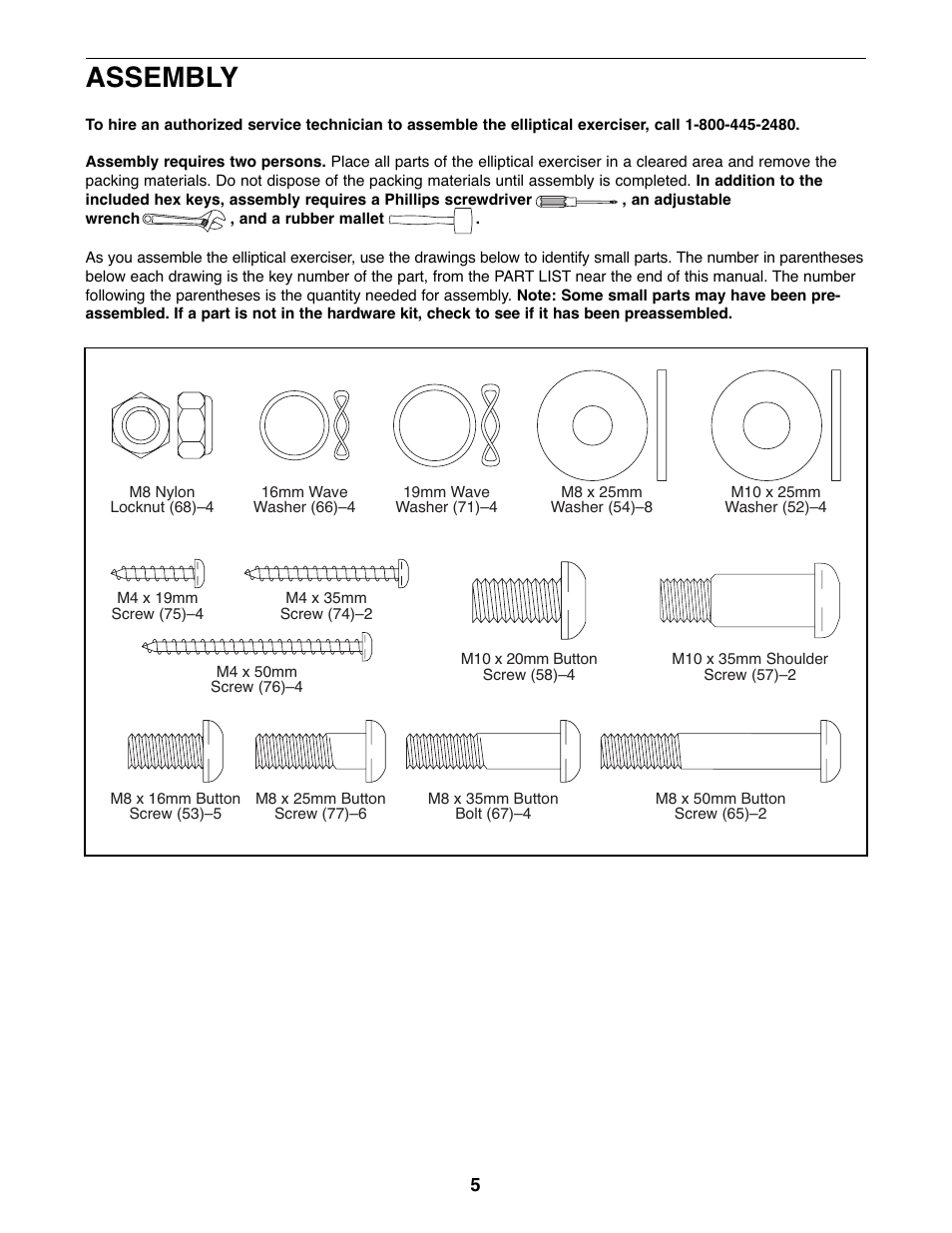 Assembly | ProForm PFEL04907.0 User Manual | Page 5 / 24