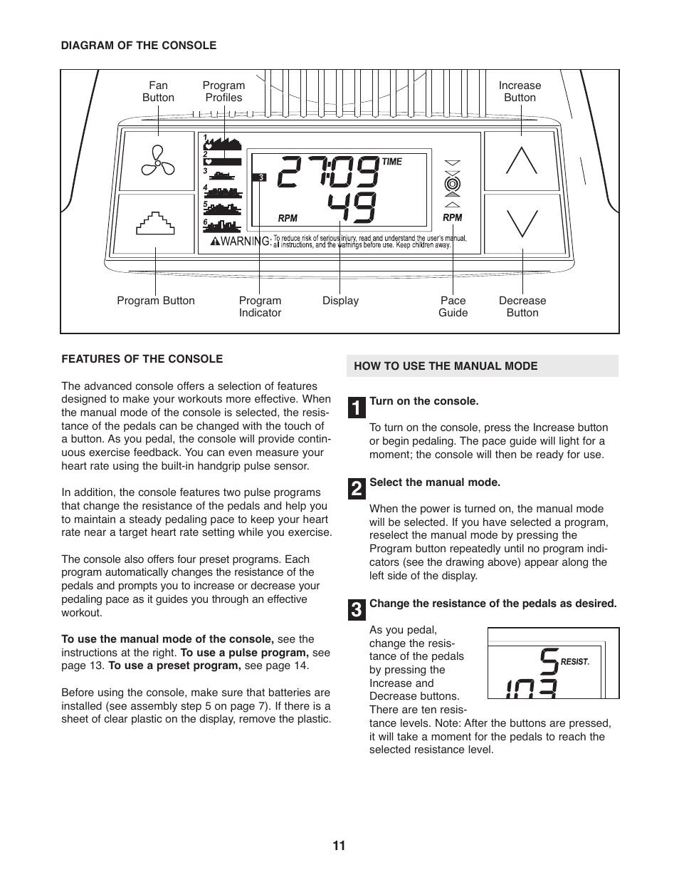 ProForm StrideSelect PFCCEL3906.2 User Manual | Page 11 / 20