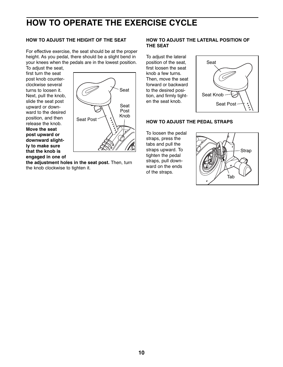 How to operate the exercise cycle | ProForm PFEX44177.0 User Manual | Page 10 / 24