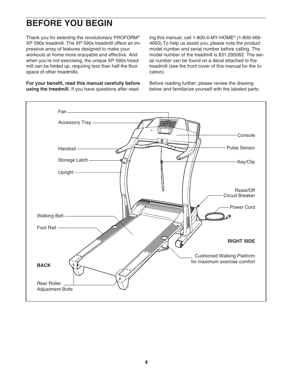 Before you begin | ProForm 831.295062 User Manual | Page 4 / 30