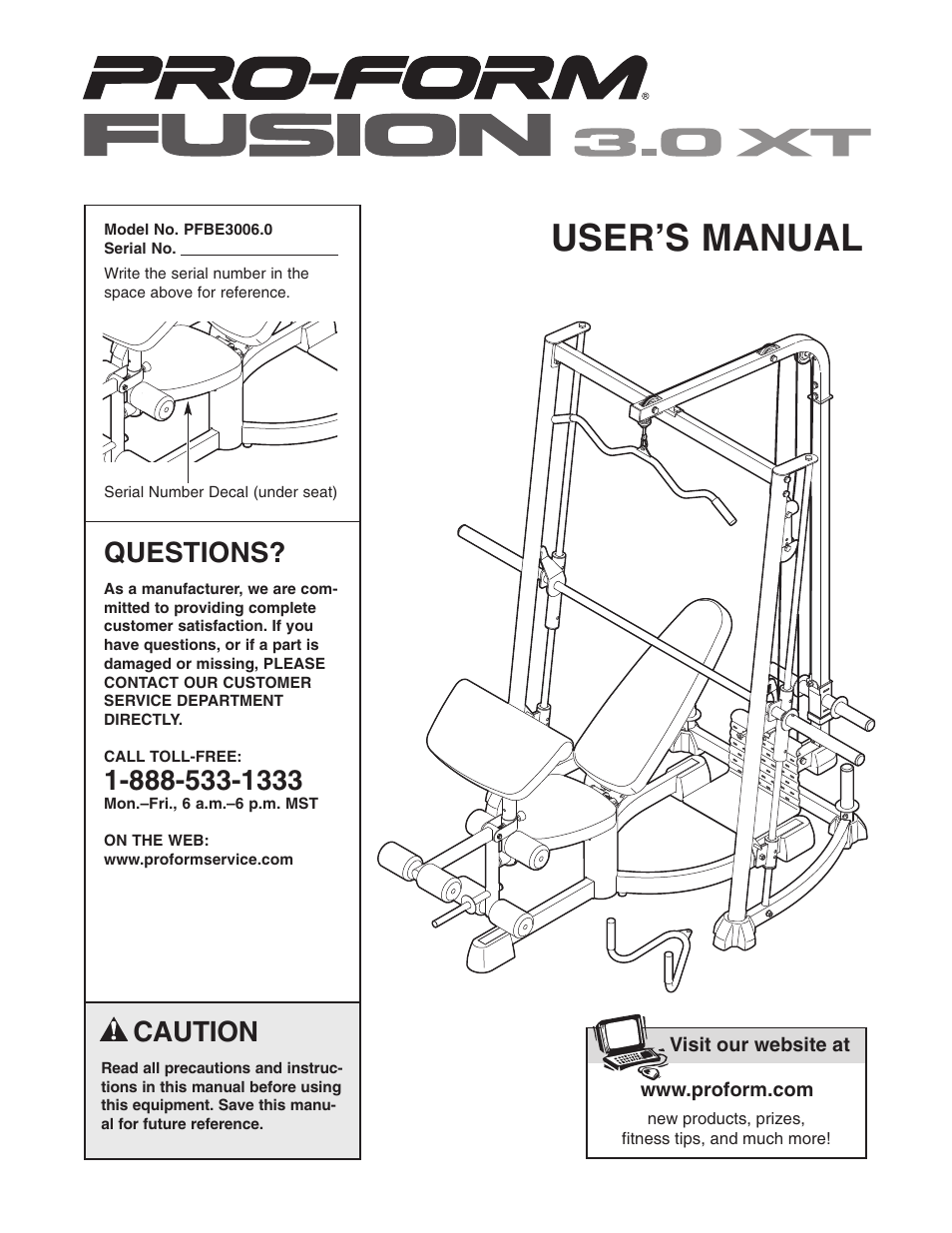 ProForm PFBE3006.0 User Manual | 24 pages