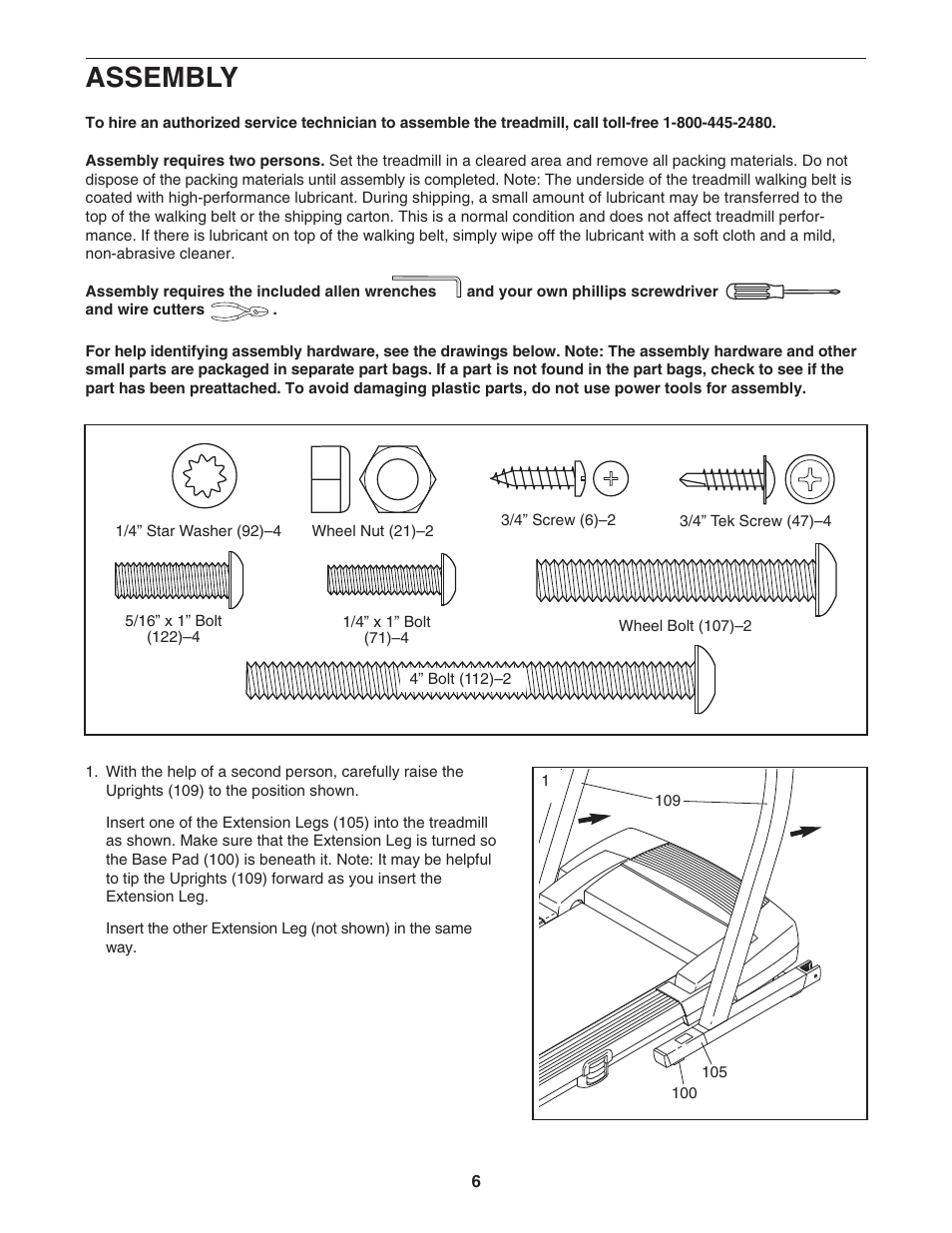 Assembly | ProForm SPORT PFTL91205.0 User Manual | Page 6 / 30