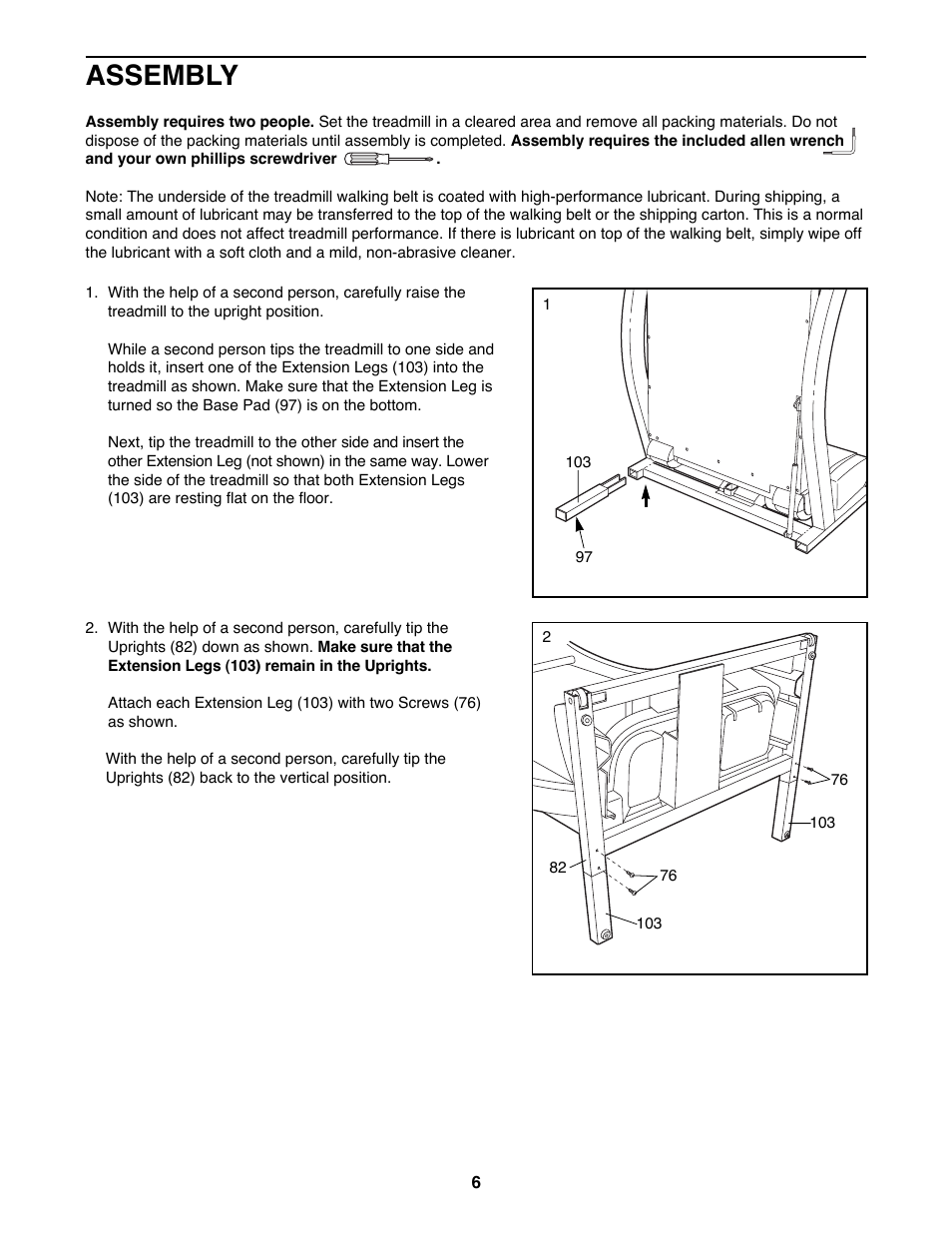 Assembly | ProForm 831.299281 User Manual | Page 6 / 26
