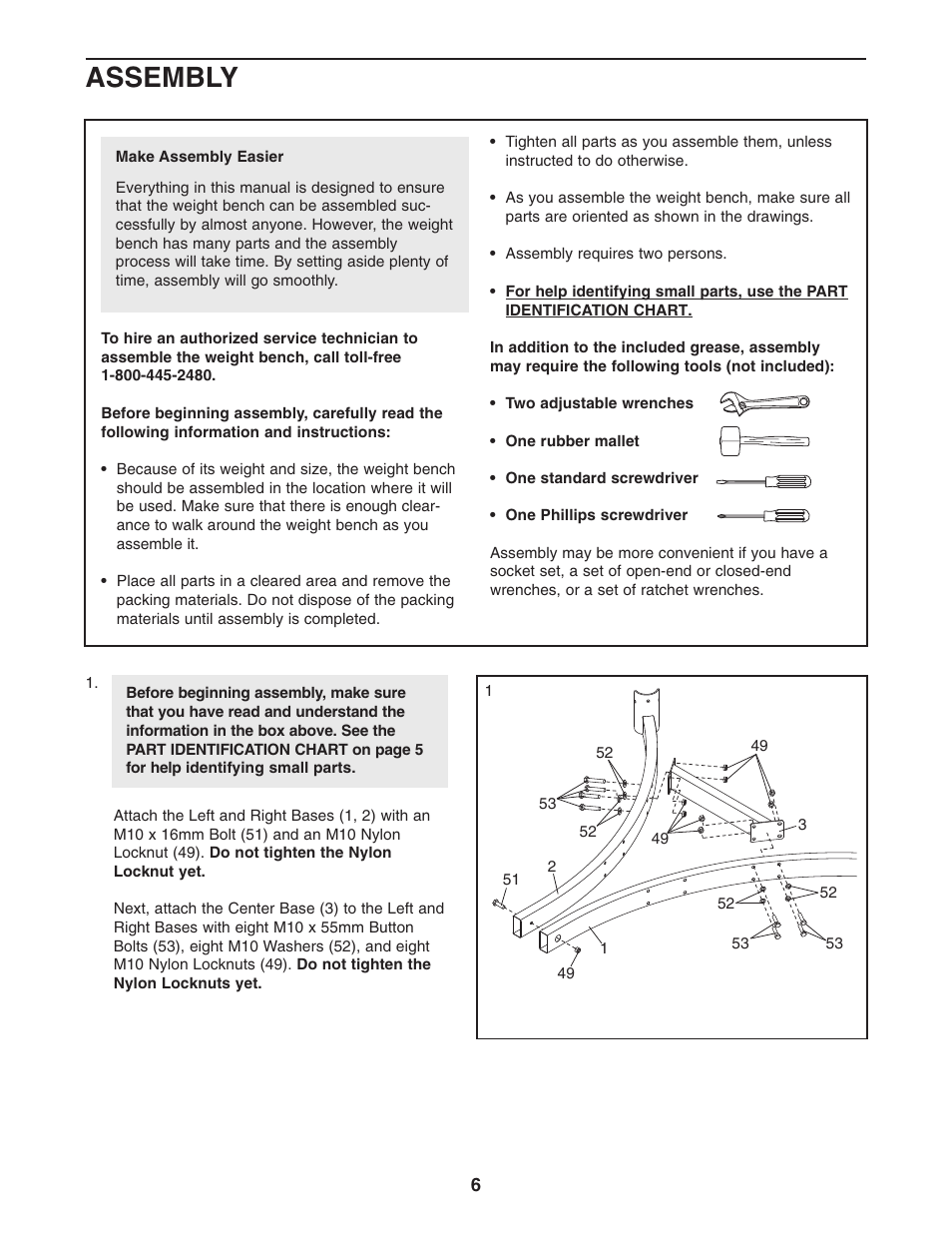 Assembly | ProForm PFBE1816.0 User Manual | Page 6 / 20