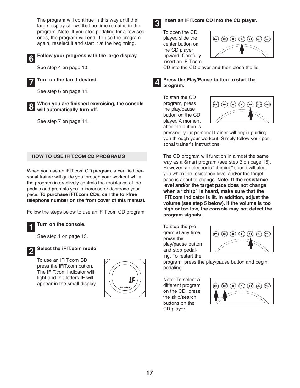 ProForm PFCCEL1305.0 User Manual | Page 17 / 28