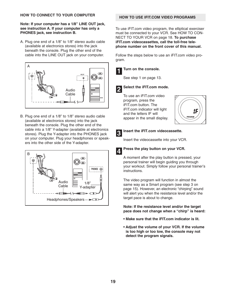 ProForm PFCCEL1305.0 User Manual | Page 19 / 28