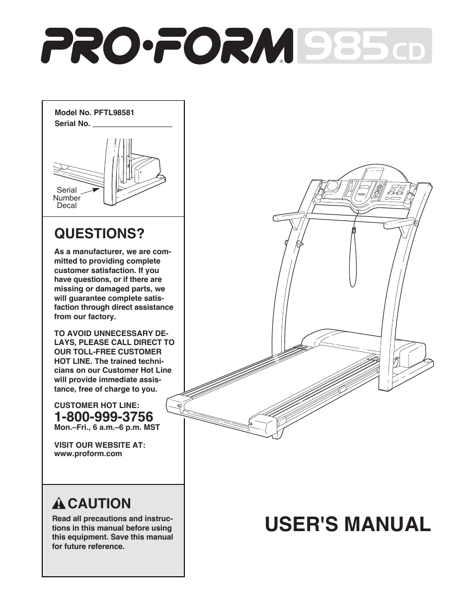 ProForm PFTL98581 User Manual | 22 pages