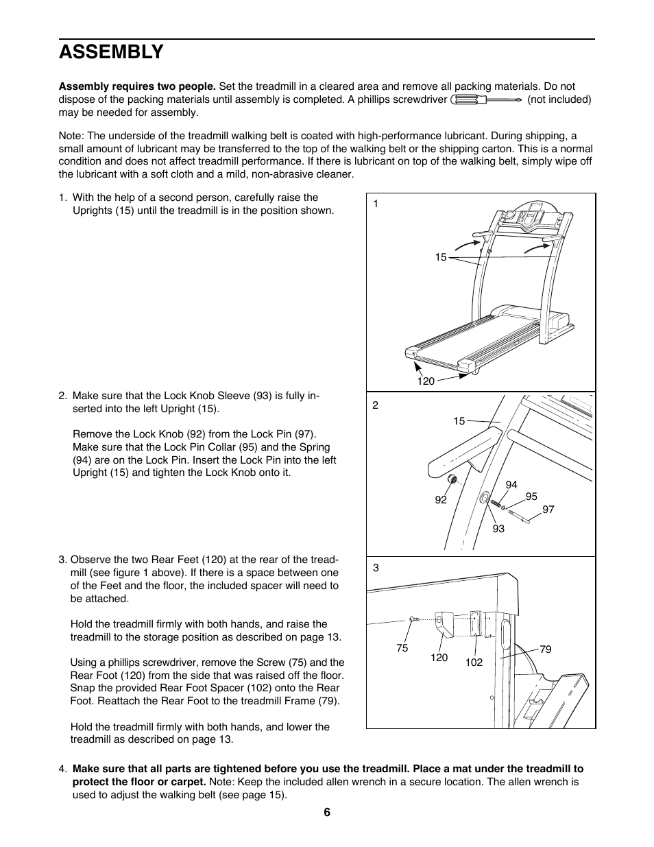Assembly | ProForm PFTL98581 User Manual | Page 6 / 22