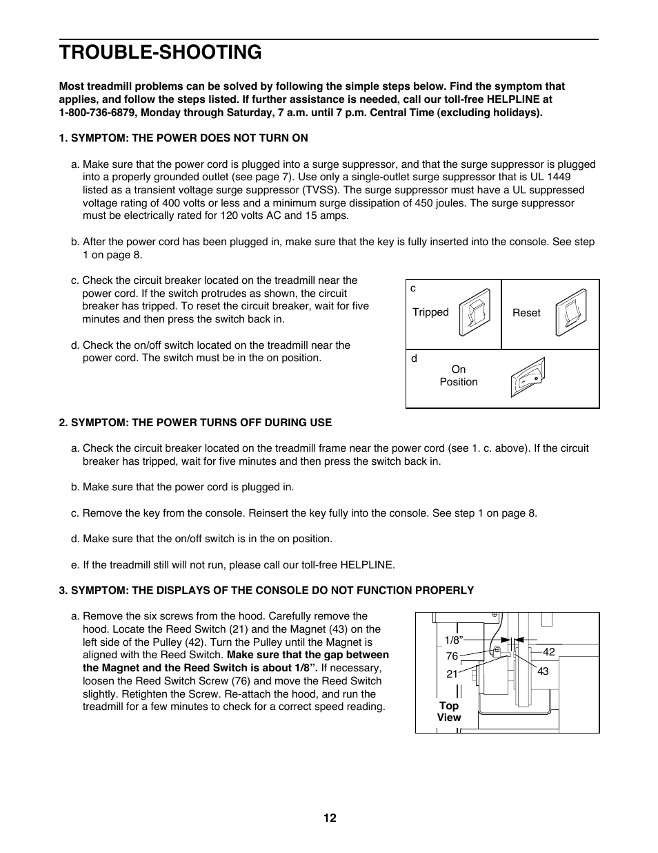 Trouble-shooting | ProForm 831.297690 User Manual | Page 12 / 18