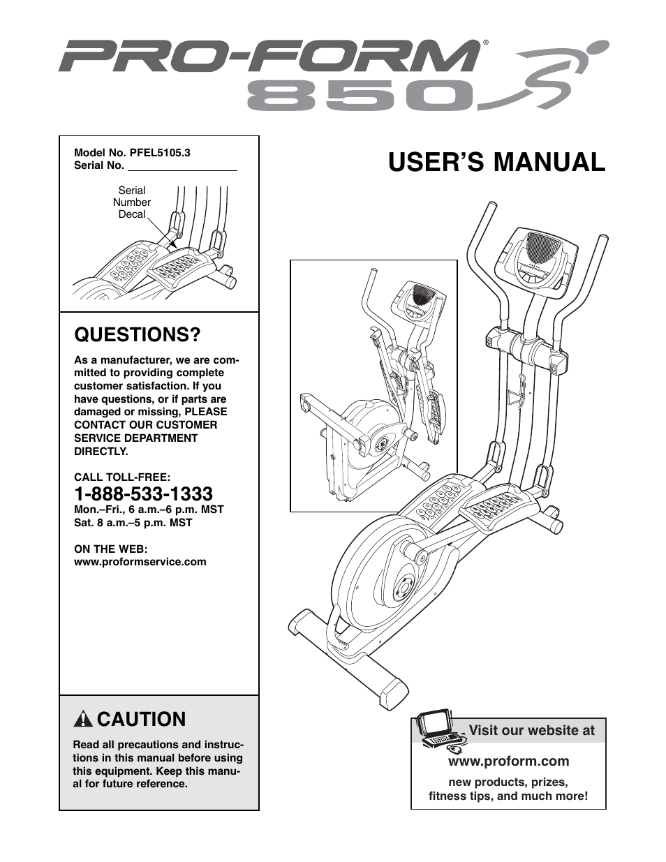 ProForm PFEL5105.3 User Manual | 32 pages