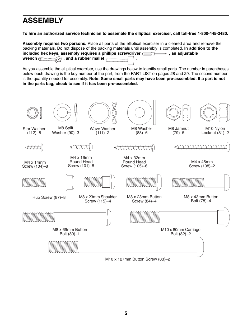 Assembly | ProForm PFEL5105.3 User Manual | Page 5 / 32