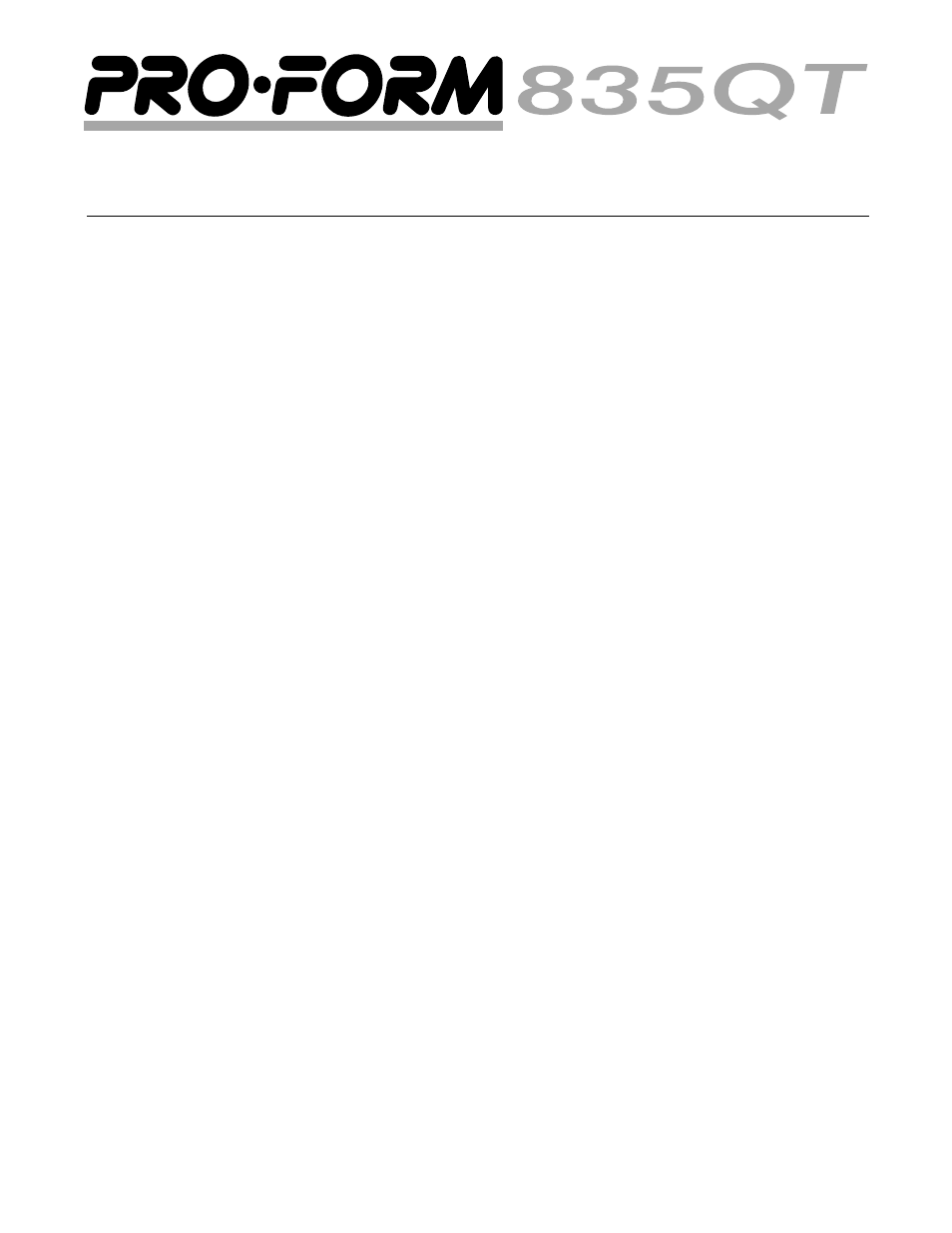 ProForm 835QT 831.299484 User Manual | Page 2 / 30